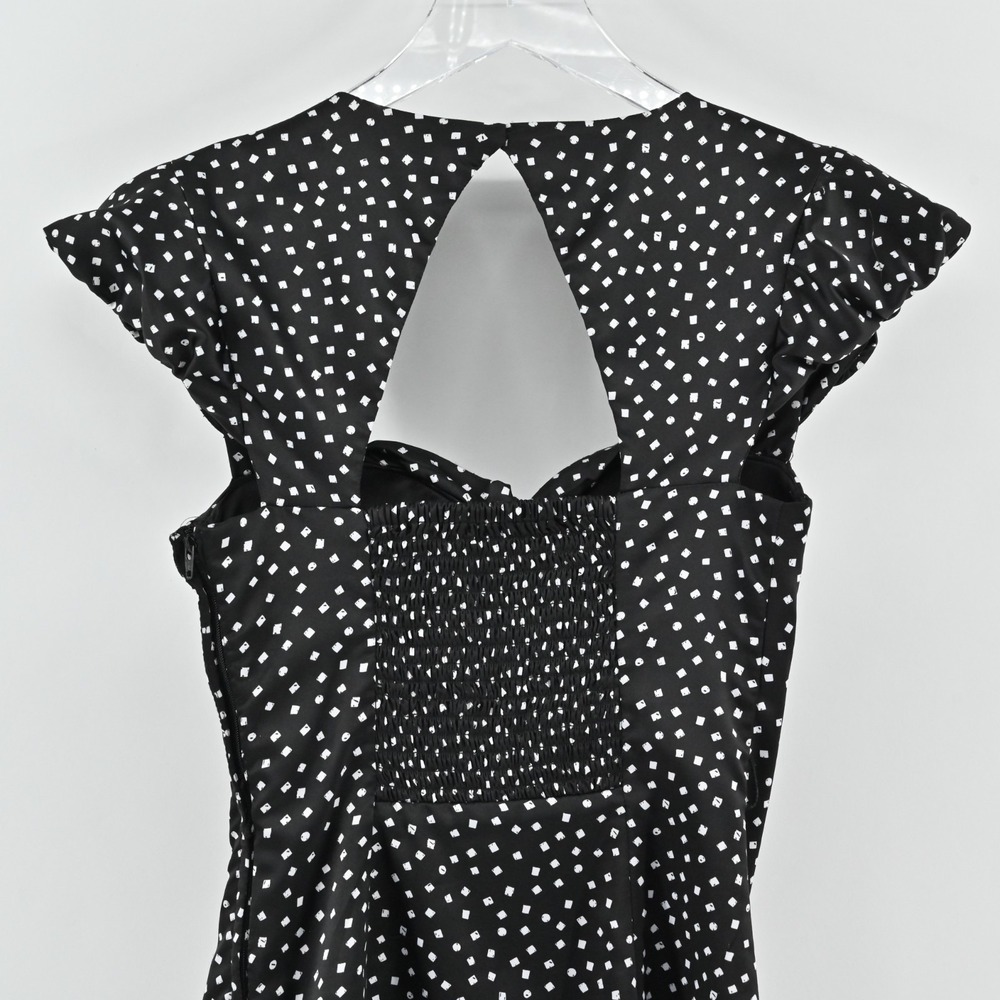 Vtg Y2k Guess Pin Up‎ Dress Size 0 Rockabilly Polka Dot Retro Black White Ruched - Picture 13 of 16